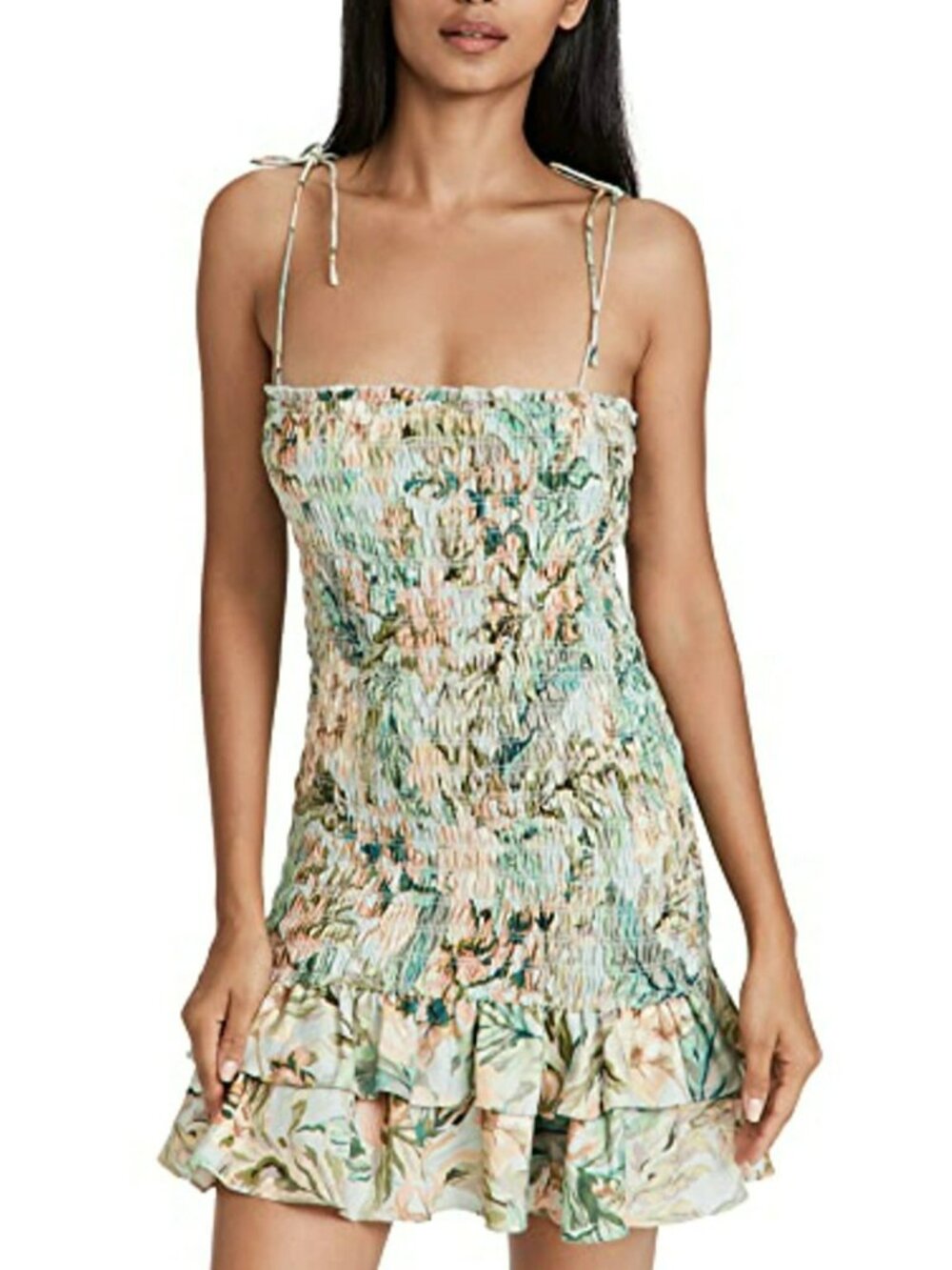Significant Other Margot Smocked Pastel Floral Mini Dress Coquette Girl Feminine